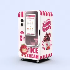 Máquina vending de helados Huaxin| 15s Fresh-Made, 800 tazas sin parar, venta al por menor inteligente no tripulado